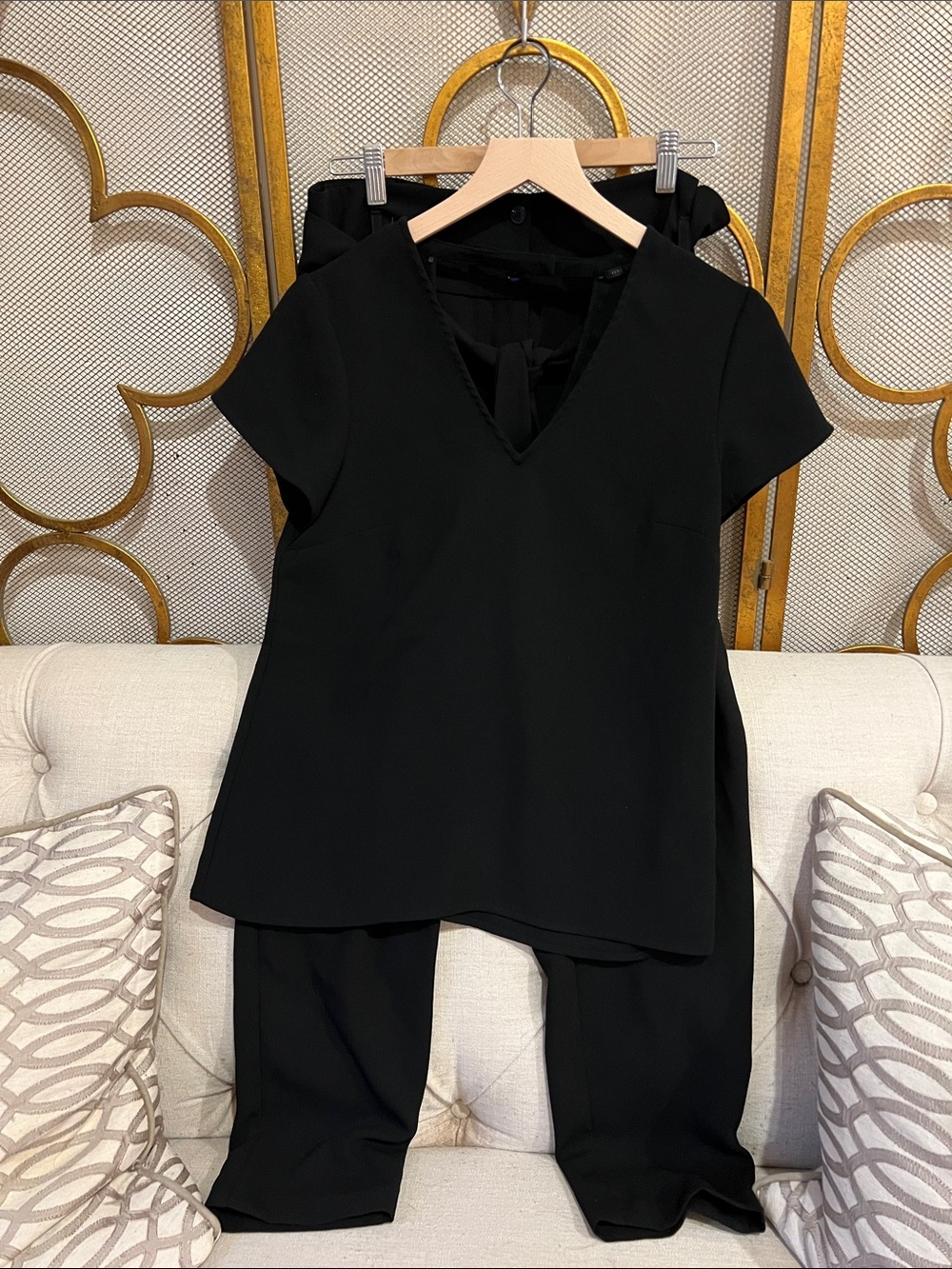 Ikks Black Short-Sleeve Pantsuit set
